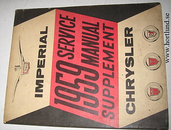 1959 Chrysler och Imperial Service Manual supplement original