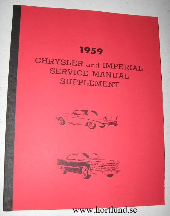 1959 Chrysler och Imperial Service Manual supplement