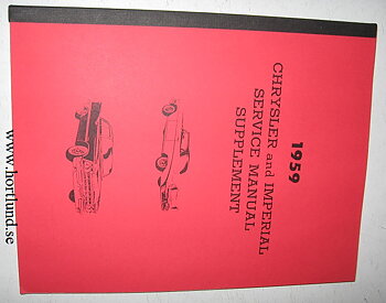 1959 Chrysler och Imperial Service Manual supplement