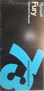 1973 Plymouth Fury Operator's  Manual