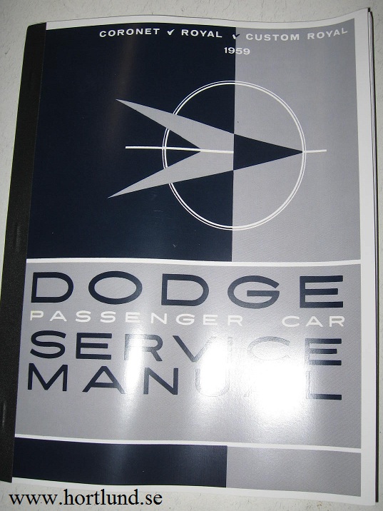 1959 Dodge Service Manual supplement