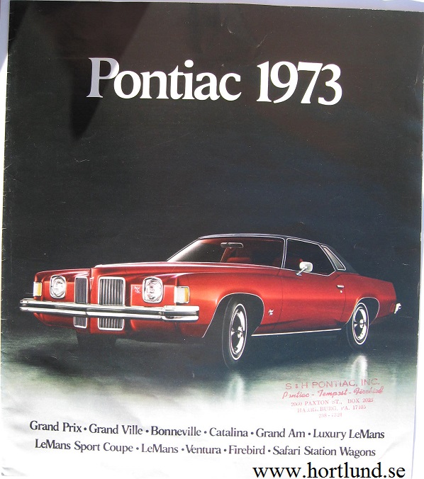 1973 Pontiac alla modeller broschyr
