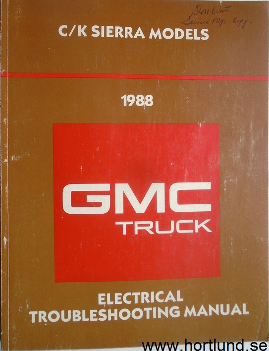 1988 GMC C-K Truck Electrical Troubleshooting Manual