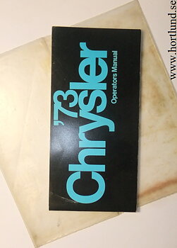 1973 Chrysler Operators  Manual