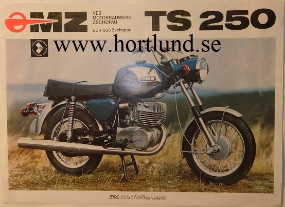 1974 MZ TS 250 broschyr