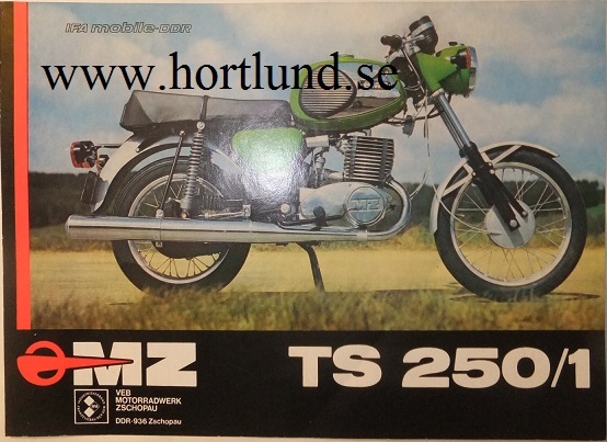 1976 MZ TS 250/1 broschyr