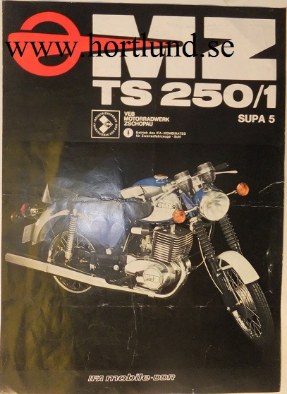 1978 MZ TS 250/1 Supa 5 broschyr