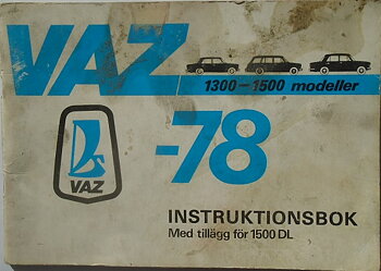 1978 Vaz 1300-1500 modeller  Instruktionsbok