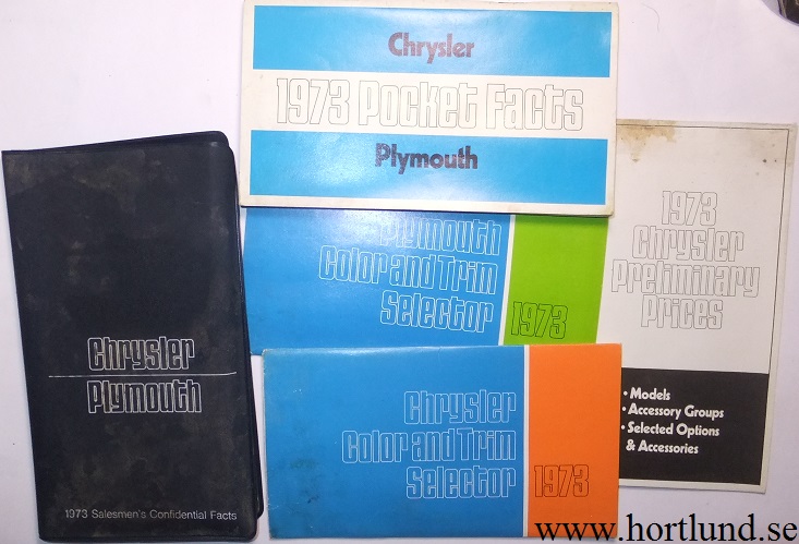 1973 Chrysler & Plymouth Salesmen's Confidential Facts