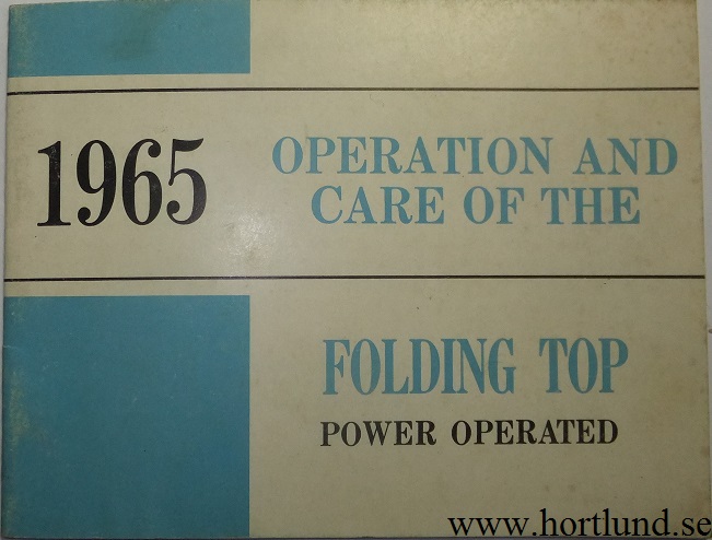 1965 GM Convertible Folding Top Operation Power
