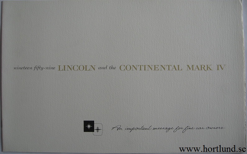 1959 Lincoln broschyr An important message...