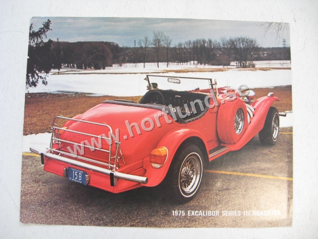 1975 Excalibur Series III Roadster Försäljningsbroschyr