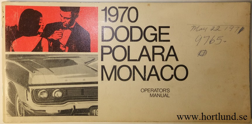 1970 Dodge Polara & Monaco Operator's Manual