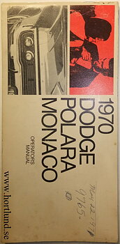 1970 Dodge Polara & Monaco Operator's Manual