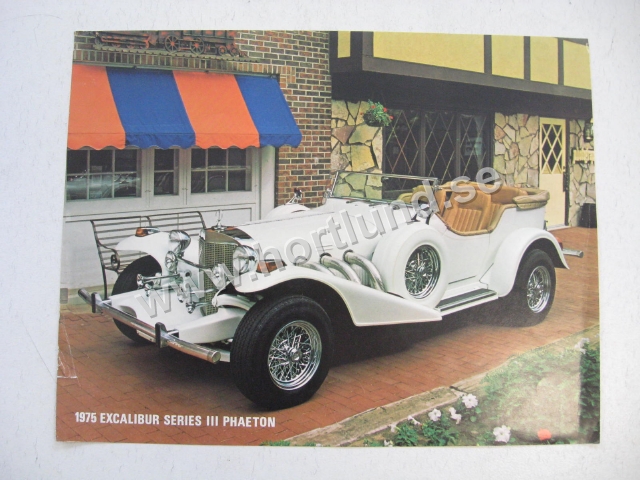 1975 Excalibur Series III Phaeton Försäljningsbroschyr