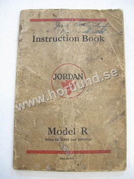 1928 Jordan Model R Instruction Book