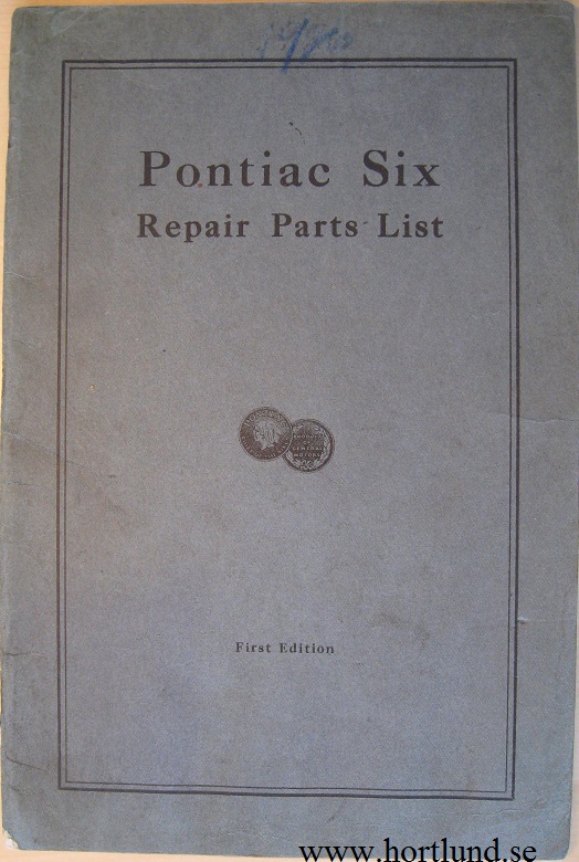 1926 Pontiac Six Repair Parts List