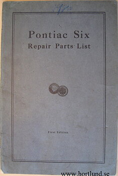 1926 Pontiac Six Repair Parts List