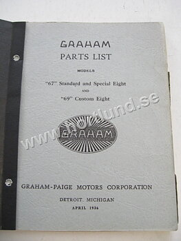 1935 Graham-Paige Parts List Models 67 68 69