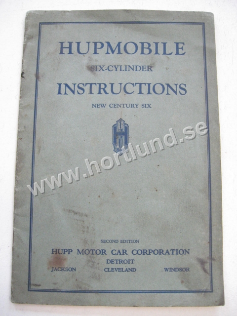 1931 Hupmobile Six Cylinder Instructions