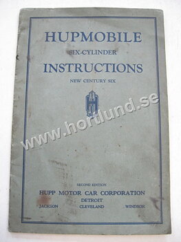 1931 Hupmobile Six Cylinder Instructions