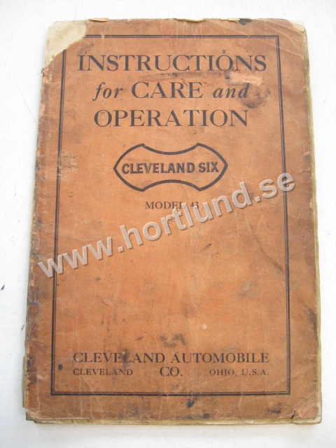 1925 Cleveland mod 43 Instruction for care and operation