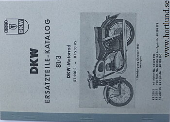 1957 DKW RT 250 S, RT 250 VS Reservdelskatalog
