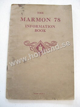 1929 Marmon 78 Information book