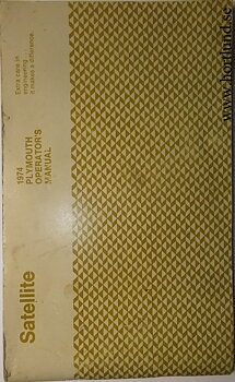 1974 Plymouth Satellite Operator's Manual