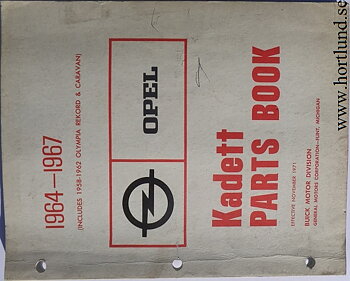 1964-1967 Opel Kadett Parts Book