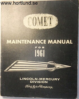 1961 Mercury Comet Maintenance Manual