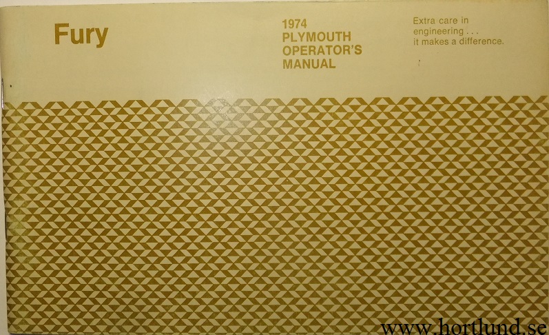 1974 Plymouth Fury Operator's Manual