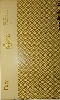 1974 Plymouth Fury Operator's Manual