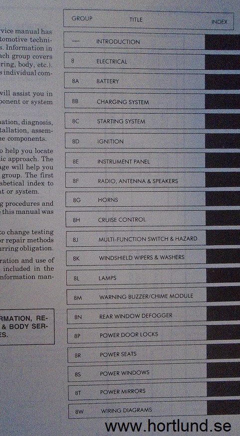 1989 Jeep  Service Manual Electrical alla modeller - 2