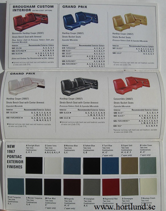 1967 Pontiac Colors and Interiors - 2