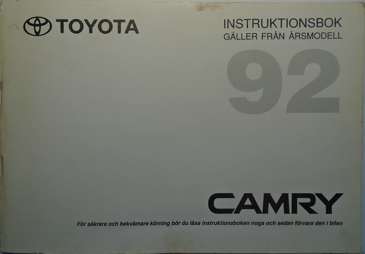 1992 Toyota Camry Instruktionsbok