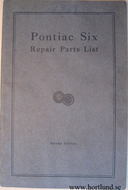 1927 Pontiac Six Repair Parts List