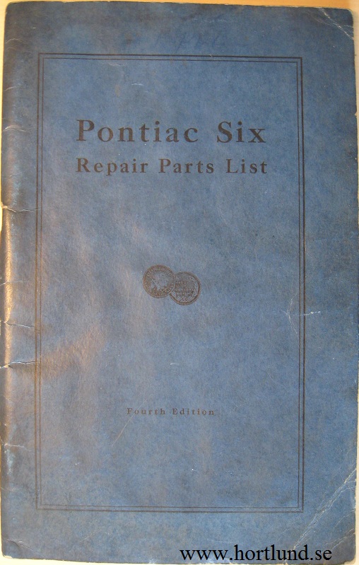 1928 Pontiac Six Repair Parts List