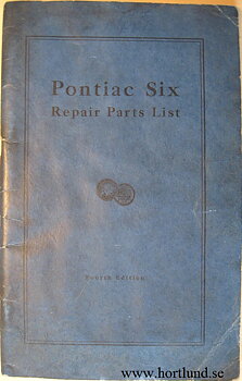 1928 Pontiac Six Repair Parts List