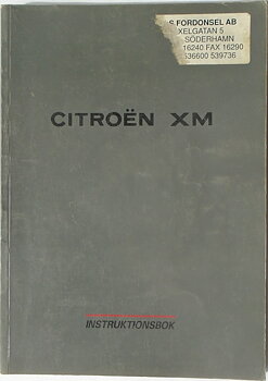 1990-1994 Citroën XM Instruktionsbok set