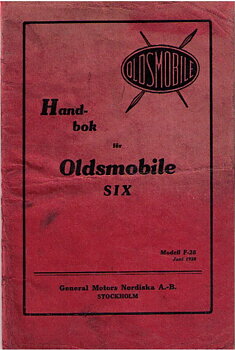 1928 Oldsmobile Six Modell F-28 Instruktionsbok