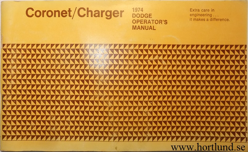 1974 Dodge Coronet Charger Operator's Manual
