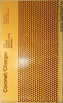 1974 Dodge Coronet Charger Operator's Manual