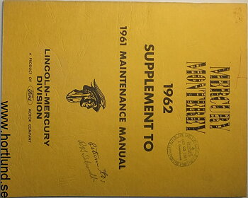 1962 Mercury Monterey Maintenance Manual