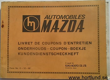 1974 Mazda Kundendienstscheckheft Servicehäfte