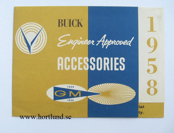 1958 Buick Accessories broschyr för tillbehör
