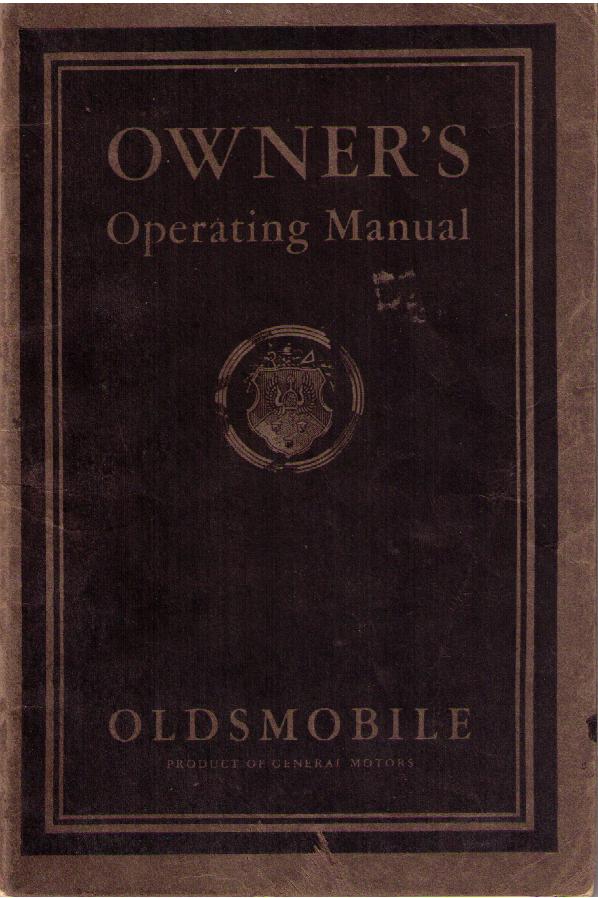 1930 Oldsmobile Six Owner's Operating Manual Model F-30