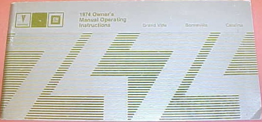 1974 Pontiac Owner's Manual Full size