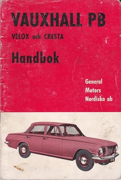 1963 Vauxhall PB Velox & Cresta Handbok svensk