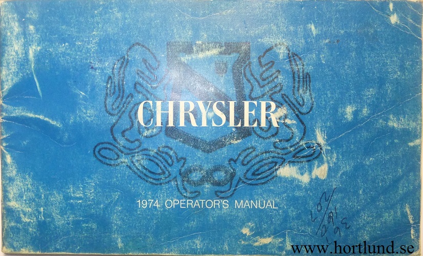 1974 Chrysler Operator's  Manual